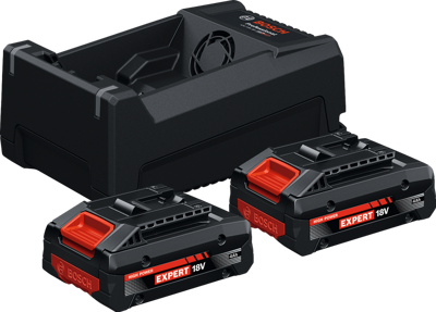 Bosch Blauw Accu Starterset EXBA18V-40 | 2x EXBA18V-40 + Lader GAL 12V/18V-80 - 1600A0373J