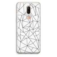 Geometrische lijnen zwart: OnePlus 6 Transparant Hoesje