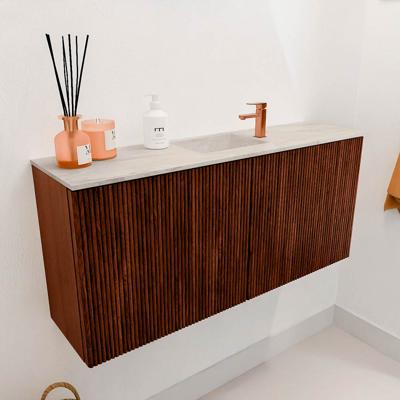 Toiletmeubel Mondiaz Joya Dlux | 90 cm | Meubelkleur Ruby | Faye wastafel Ostra Wasbak Midden | 1 kraangat