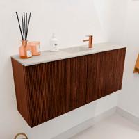 Toiletmeubel Mondiaz Joya Dlux | 90 cm | Meubelkleur Ruby | Faye wastafel Ostra Wasbak Midden | 1 kraangat