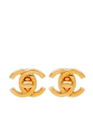 CHANEL Pre-Owned 1995 oorbellen met draaislot - Goud