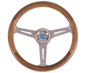 Stazo Stuurwiel 57 Teak/rvs 35 Cm Vaste Naaf Default