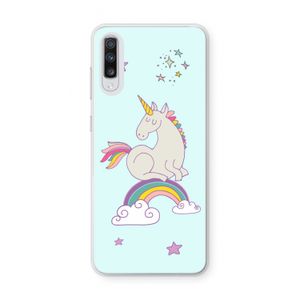 Regenboog eenhoorn: Samsung Galaxy A70 Transparant Hoesje