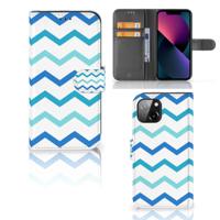 Apple iPhone 13 | Telefoon Hoesje | Zigzag Blauw Apple iPhone 13 | Telefoon Hoesje | Zigzag Blauw