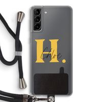 Amber Script: Samsung Galaxy S21 Plus Transparant Hoesje met koord