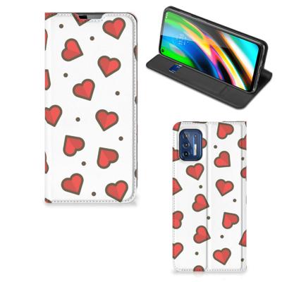 Motorola Moto G9 Plus | Hoesje met Magneet | Hearts