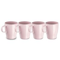Plasticforte Bekers - 4x stuks - kunststof - roze - 300 ml - onbreekbare mokken - camping - kind