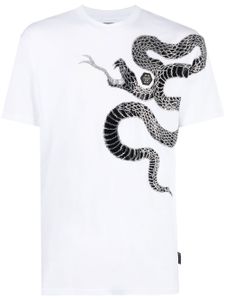 Philipp Plein t-shirt à imprimé serpent - Blanc