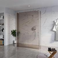 Fortifura Galeria Vrijstaande Inloopdouche - 140x200cm - Rookglas - antikalk - 8mm veiligheidsglas - 2 zijwanden 30cm - wandsteunen en hoekprofielen - Geborsteld RVS PVD (RVS) SW927769 2x/SW797946/SW797930 2x/SW798730 2x