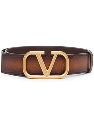 Valentino Garavani ceinture à boucle VLOGO - Marron