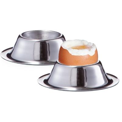 Zeller Eierdopjes - 2x - RVS - 5 cm - Ontbijten en Pasen - Eierdoppen - zilver