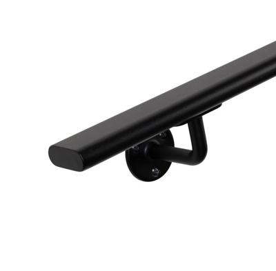 Ovale trapleuning zwart 48x20 mm - per meter