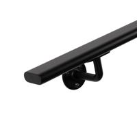 Ovale trapleuning zwart 48x20 mm - per meter