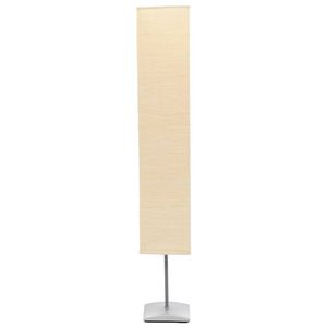 The Living Store Staande lamp Hout en Staal - 135 cm - 2 fittingen - Handgemaakt - Crème