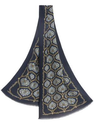 ETRO foulard en soie à imprimé graphique - Bleu