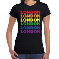 Regenboog London gay pride zwart t-shirt voor dames - thumbnail