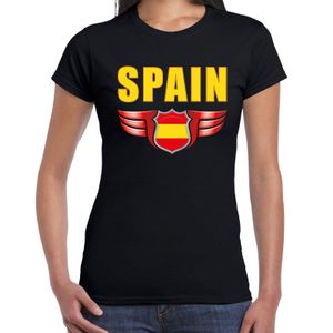 Spain landen t-shirt Spanje zwart voor dames