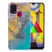 Samsung Galaxy M31 | TPU | Siliconen hoesje | Marble Blue Gold