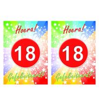 Verjaardag deurposter - 2x - 18 jaar - 59 x 42 cm - leeftijd feestartikelen