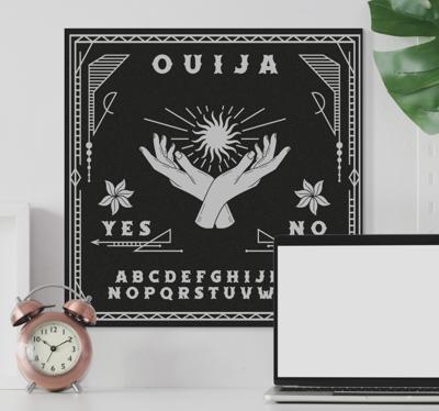 Canvas schilderij thuis Zwart-wit ouija-bord