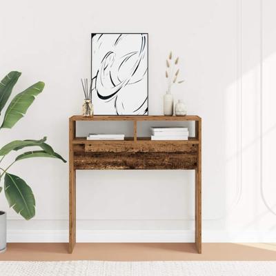 Wandtafel 78x30x80 cm bewerkt hout oud houtkleurig