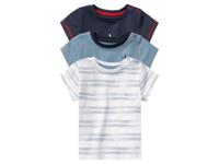 lupilu 3 baby t-shirts (74/80, Wit/marine/blauw) - thumbnail