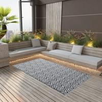 VidaXL Buitenkleed arakil 120x180 cm pp wit en zwart