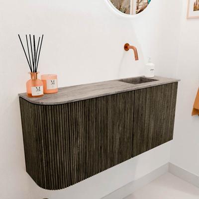 Toiletmeubel Mondiaz Joya Dlux | 91.6 cm | Meubelkleur Shadow | Faye wastafel Oza Wasbak Rechts | Zonder kraangat(en)