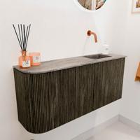 Toiletmeubel Mondiaz Joya Dlux | 91.6 cm | Meubelkleur Shadow | Faye wastafel Oza Wasbak Rechts | Zonder kraangat(en)