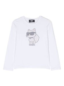 Karl Lagerfeld Kids t-shirt imprimé Choupette à clous - Blanc