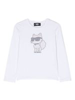 Karl Lagerfeld Kids t-shirt imprimé Choupette à clous - Blanc - thumbnail