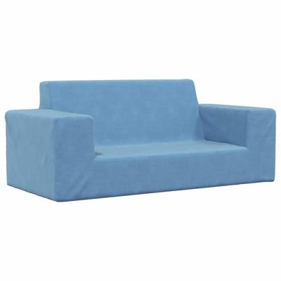 Kinderbank 2-zits zacht pluche blauw