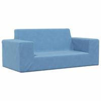 Kinderbank 2-zits zacht pluche blauw