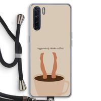 Aggressively drinks coffee: Oppo A91 Transparant Hoesje met koord