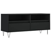 vidaXL Tv-meubel 100x34,5x44,5 cm bewerkt hout zwart - thumbnail