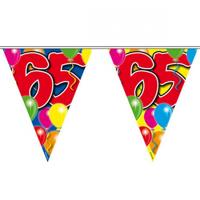 Vlaggenlijn 65 jaar - 2x - 10 meter - plastic - Leeftijd versiering - 65e verjaardag/jubileum
