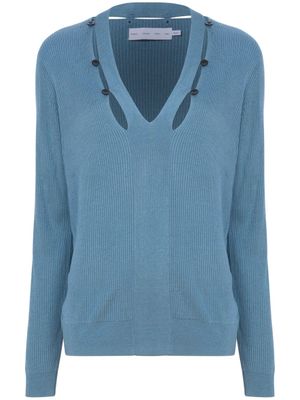 Proenza Schouler White Label pull Elsie à découpes - Bleu