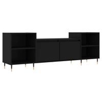 vidaXL Tv-meubel 160x35x55 cm bewerkt hout zwart - thumbnail