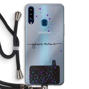 Sterren: Samsung Galaxy A20s Transparant Hoesje met koord