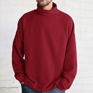 Voor heren Sweatshirt Zwart Geel Rood Marineblauw Opstaande boord Effen Sport Outdoor Dagelijks Feestdagen Corduroy Streetwear Basic Casual Lente Herfst Kleding Hoodies Sweatshirts miniinthebox