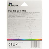 Inter-Tech Argus RS-071 RGB 120x120x25 case fan 4-pins PWM fan-connector - thumbnail