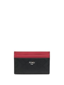 FENDI porte-cartes en cuir à logo imprimé - Noir