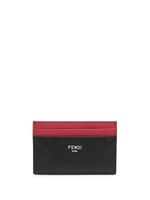 FENDI porte-cartes en cuir à logo imprimé - Noir