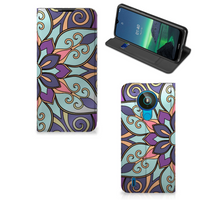 Nokia 1.4 Smart Cover Purple Flower