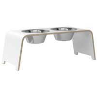 dogBar® Honden voerbar Beech Wood, wit, Maat: M