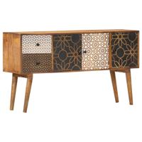 Dressoir met geprint patroon 130x30x70 cm massief mangohout - thumbnail