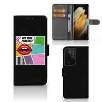 Samsung Galaxy S21 Ultra Wallet Case met Pasjes Popart Princess - thumbnail