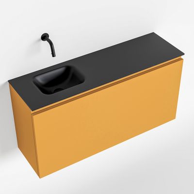 Toiletmeubel Mondiaz Olan | 100 cm | Meubelkleur Ocher | Lex wastafel Urban Links | Zonder kraangat