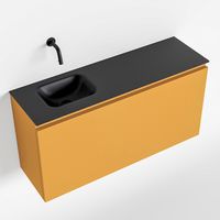 Toiletmeubel Mondiaz Olan | 100 cm | Meubelkleur Ocher | Lex wastafel Urban Links | Zonder kraangat