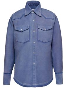 Maison Margiela chemise en coton à manches longues - Bleu
